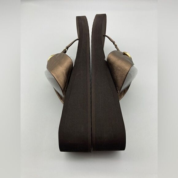 Yellow Box Duncan Leather Bronze Sandals Size 9 - Picture 4 of 7
